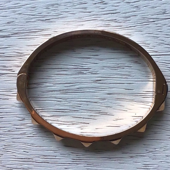 Rose Gold-Tone Stud White Bangle Bracelet - Picture 2 of 3